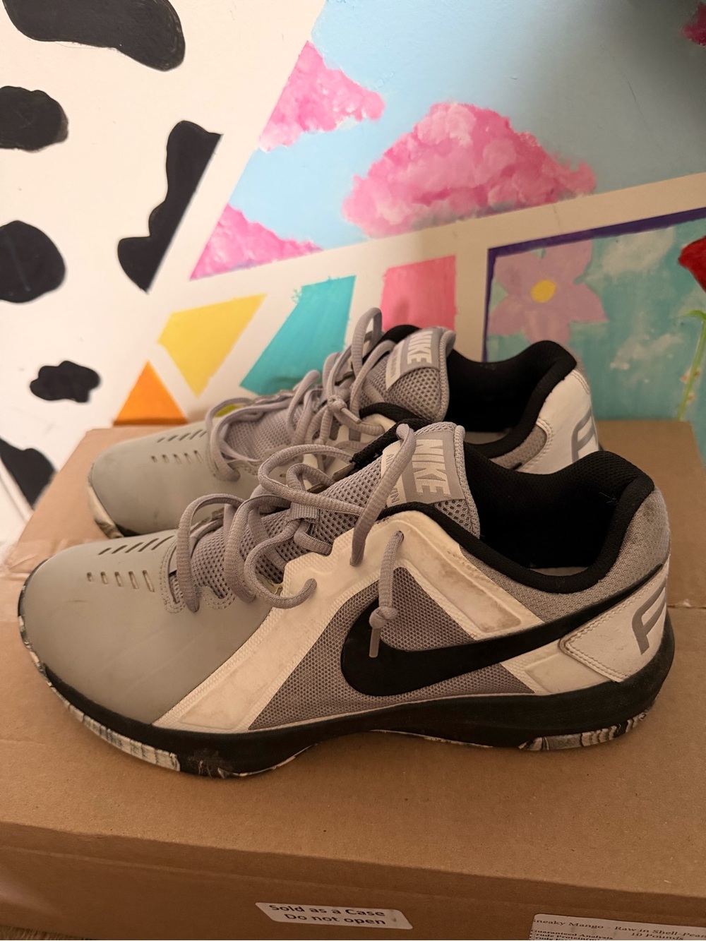 Nike Gray and Black Low-Top Training Sneakers